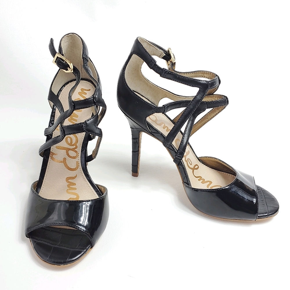 Sam Edelman Patent and Faux Leather Heel